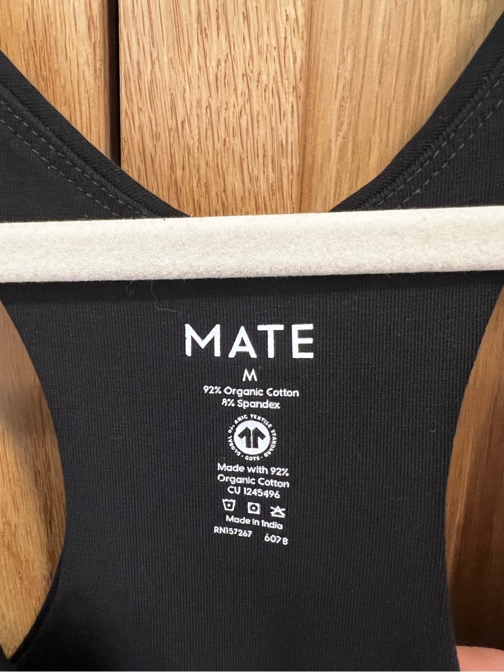 Mate the Label Organic Stretch Racer Tank Top Black Size Medium Active Yoga - Picture 2 of 3